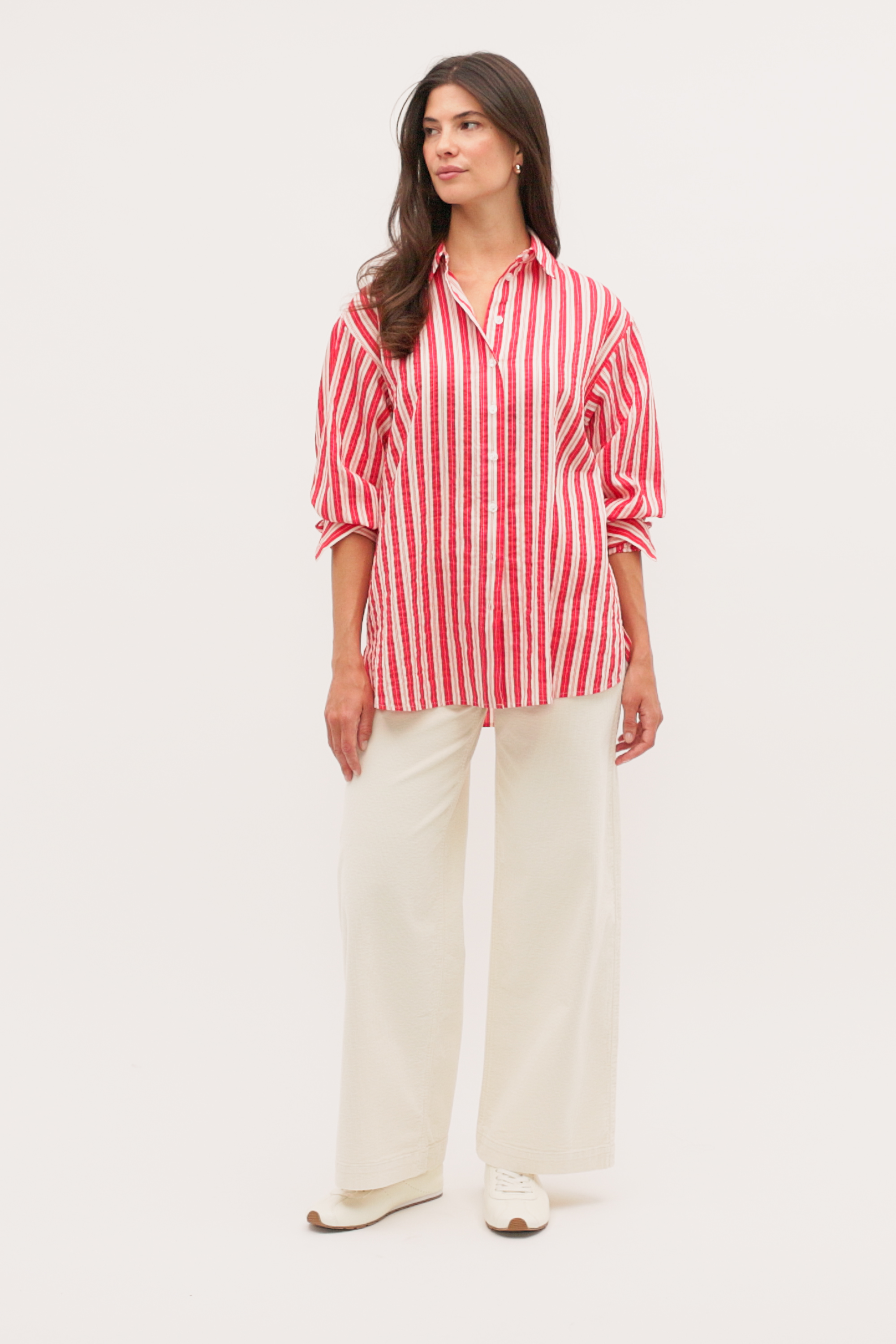 Textured Stripe Shirt | Poppy Stripe | Seed Heritage